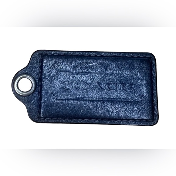 COACH Dark Gray Glove Tanned Leather Bag Charm Key Fob - Picture 1 of 4
